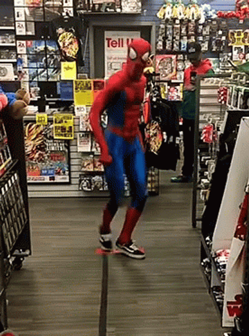 Funny Spiderman Store Dance GIF