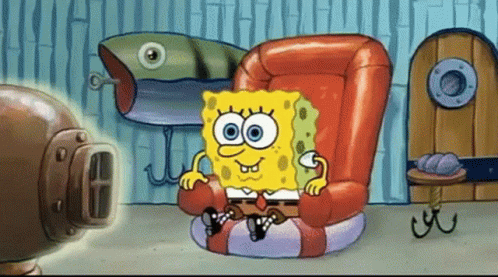 Funny Spongebob Gary Watching Tv Football GIF