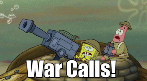 Funny Spongebob Patrick Battle War Calls GIF