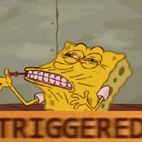 Funny Spongebob Protruding Mouth Triggered Meme GIF