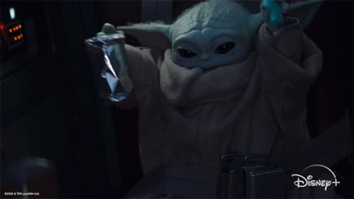 Funny Star Wars Character Baby Yoda Hands Up GIF