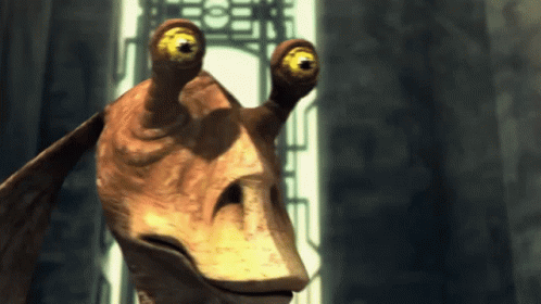 Funny Star Wars Character Jar Jar Binks Reaction GIF