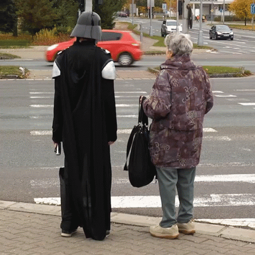 Funny Star Wars Darth Vader Cosplayer Scene GIF
