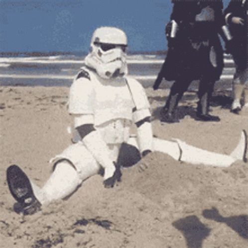 Funny Star Wars Star Trooper Playing Sand GIF