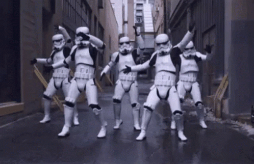 Funny Star Wars Star Troopers Group Dance GIF