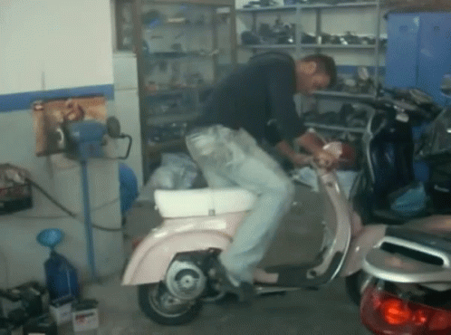 Funny Starting Bike Engine Fail GIF