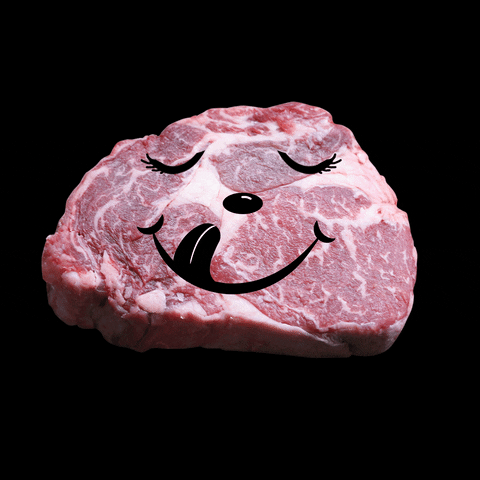 Funny Steak Face Licking GIF