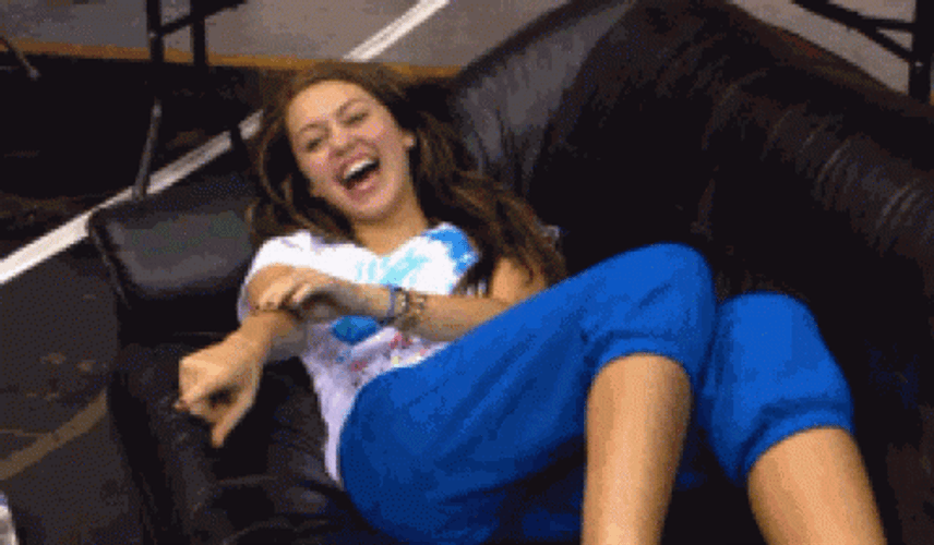 Funny Teenage Girl Laughing Hard GIF