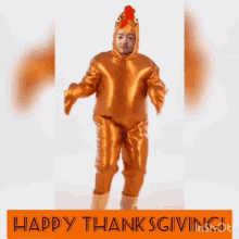 Funny Thanksgiving Dancing Turkey Mascot GIF