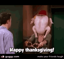 Funny Thanksgiving Turkey Head With Shades GIF