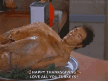 Funny Thanksgiving Turkey With Human Head GIF
