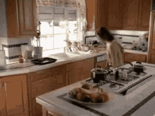 Funny Thanksgiving Woman Throwing Turkey Meat Outside GIF