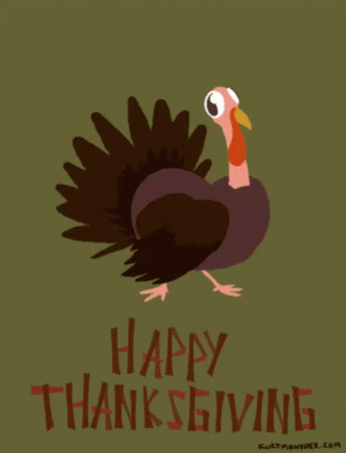 Funny Thanskiving Turkey Roasted Animation GIF