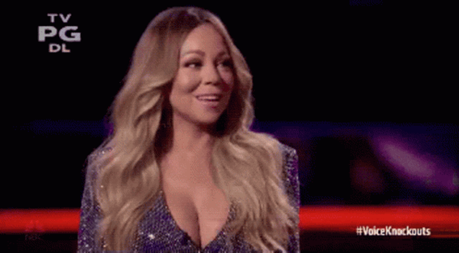 Funny Timid Laughing Mariah Carrey GIF