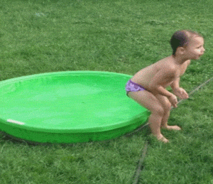 Funny Toddler On Pool GIF