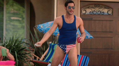 Funny Tom Ellis 4th Of July Men's Bikini GIF