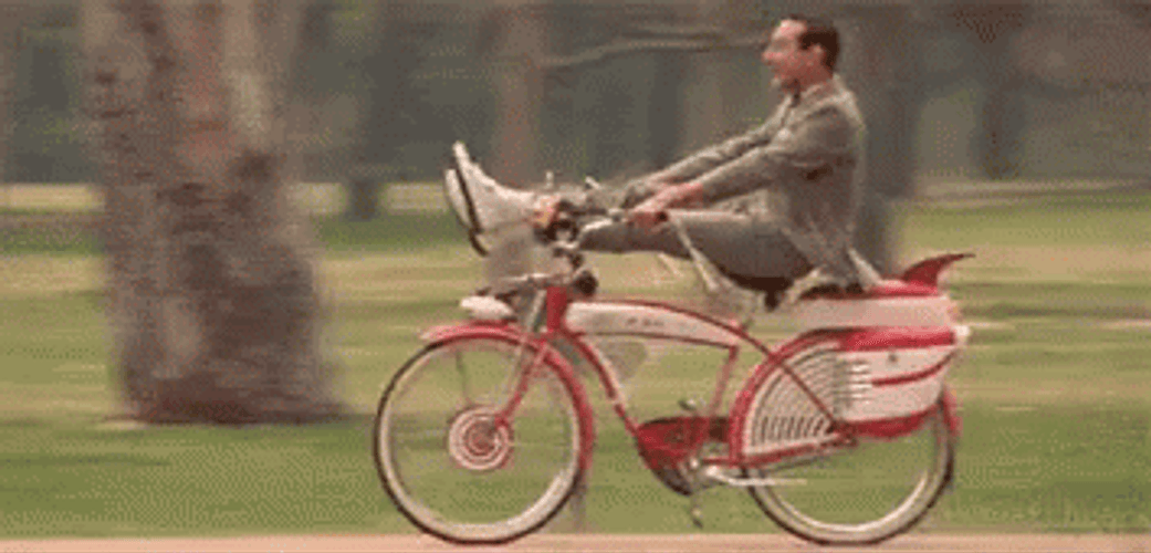 Funny Vintage Bike Riding Paul Reubens GIF