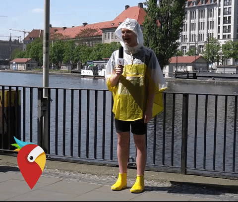 Funny Weatherman Water Splashed GIF