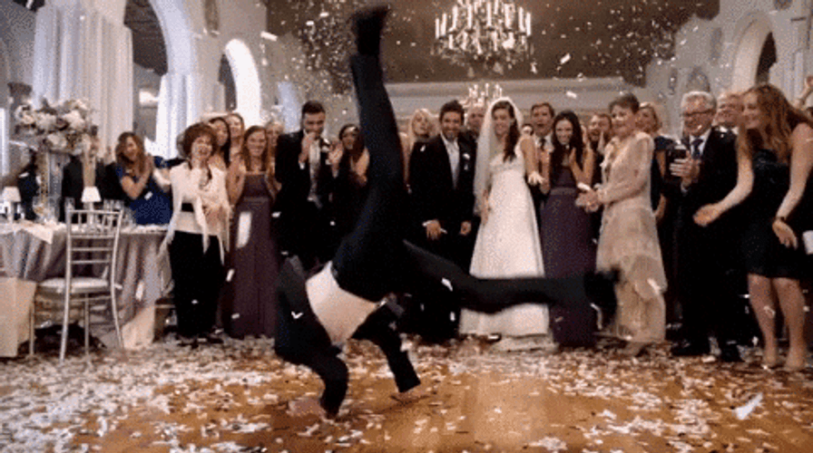Funny Wedding Guest Break Dancing GIF