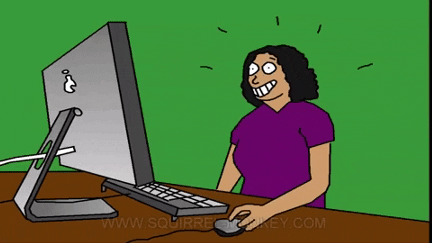 Funny Woman Monkey Typing GIF