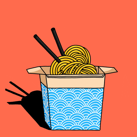 Funny Woman Noodles Hair Hiding At Box GIF