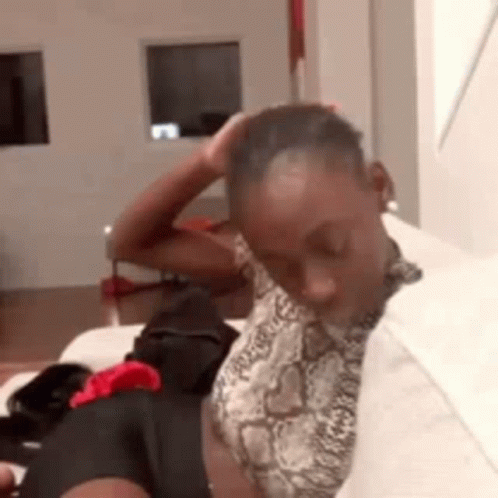 Funny Woman Scratching GIF