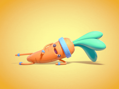 Funny Workout Carrot Animation GIF