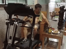 Funny Workout Exercise Lazy Drinking Eating GIF