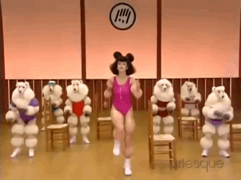 Funny Workout Muscular Poodle Exercise GIF
