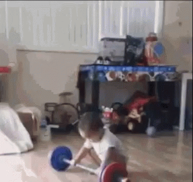 Funny Workout Strong Baby Lift GIF