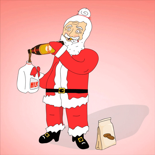 Funny Xmas Drunk Santa Secret Wine GIF