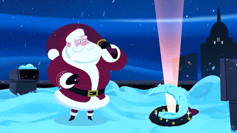 Funny Xmas Santa Teleporting In Toilet GIF