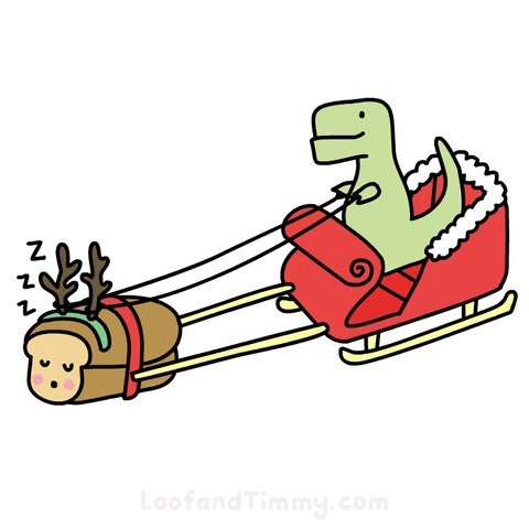 Funny Xmas Timmy Sleigh Riding Animation GIF