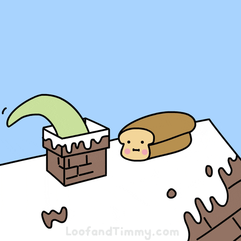 Funny Xmas Timmys Tail Peeking At Chimney GIF