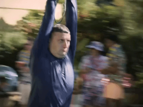Funny Zip Line Pool Dump Fail GIF