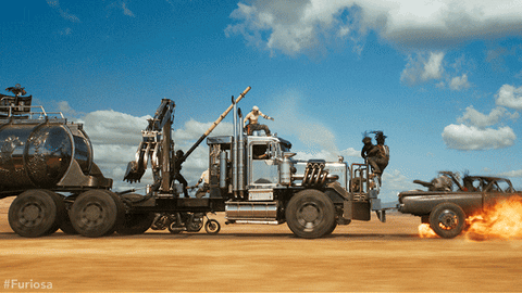 Furiosa Burning Car GIF
