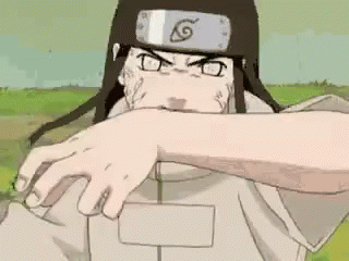Furious Neji Fighting Naruto GIF