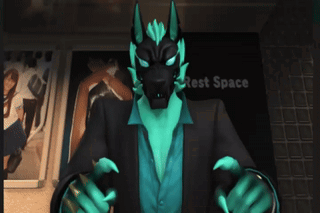 Furry Character in Front of Test Space Poster