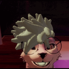 Furry Character Wearing Glasses And Wig GIF