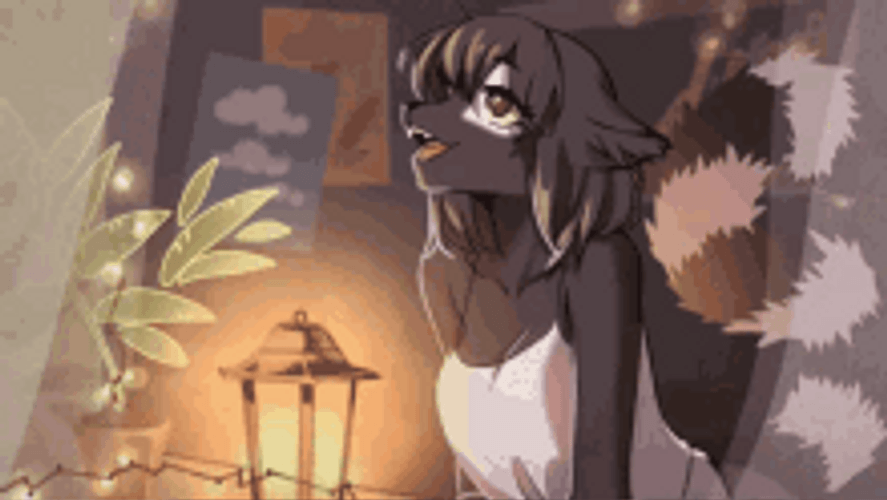 Furry Girl Looking Out The Window GIF