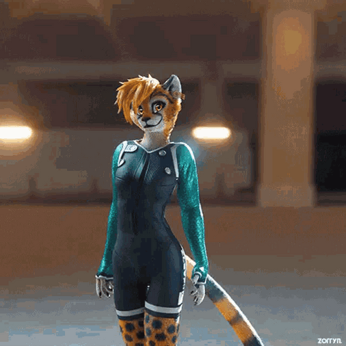 Furry Waving Her Hands In The Air GIF 