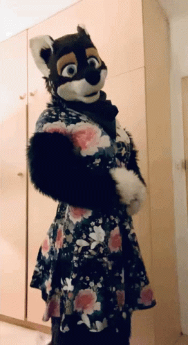Furry Mascot in Floral Dress