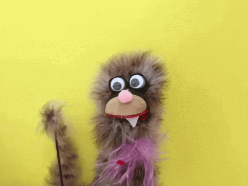 Furry Puppet Waving GIF
