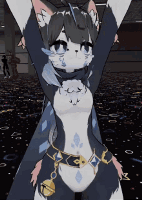Furry Waving Her Hands In The Air GIF