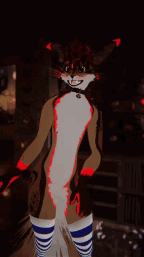 Furry With Luminous Gloves Dancing GIF