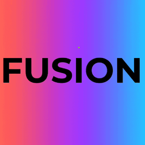 Fusion Text Rainbow Background GIF
