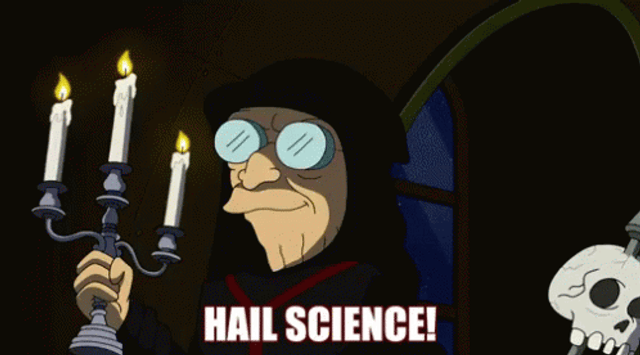 Futarama Animated Series Professor Fansworth Hail Science GIF