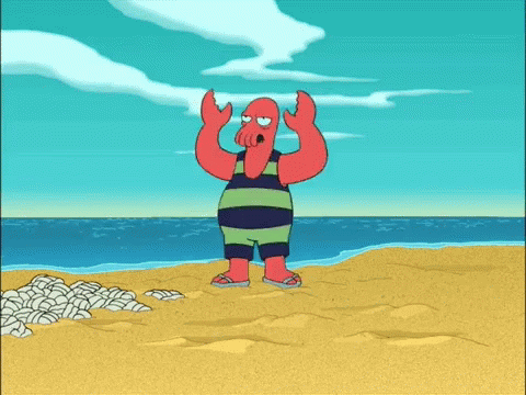 Futurama Zoidberg Running Frantic GIF