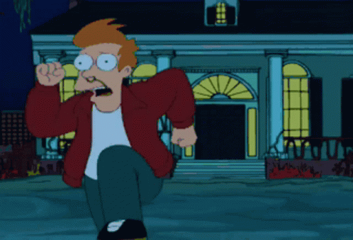 Futurama Philip J Fry Running Away GIF