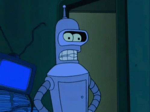 Futurama Angry Bender Rolling Eyes GIF